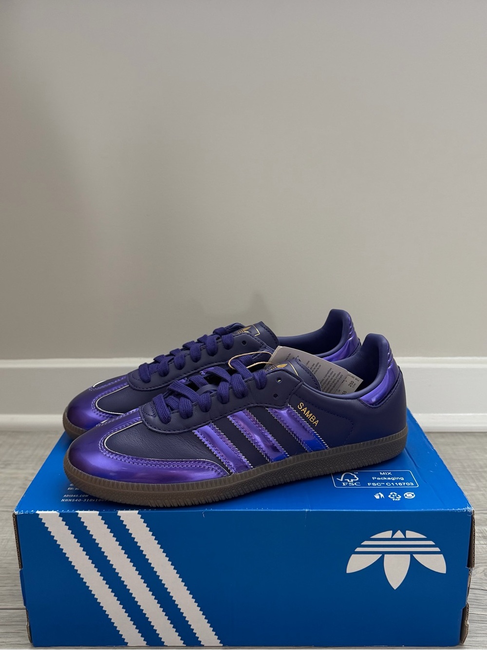 Adidas Samba Og Women’s “Collegiate Purple/Purple Rush/Gold Metallic” KI6790 - Picture 2 of 5